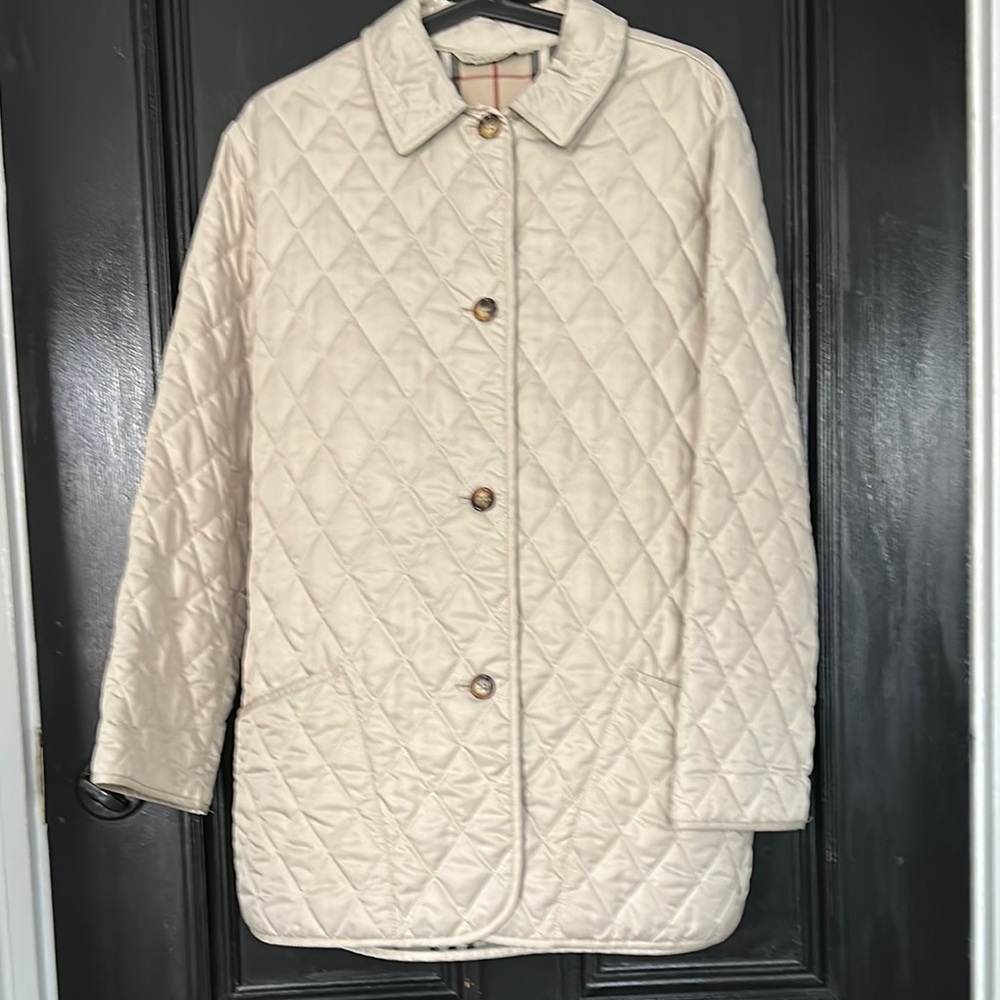 Burberry SZ S Quilted Cream Jacket